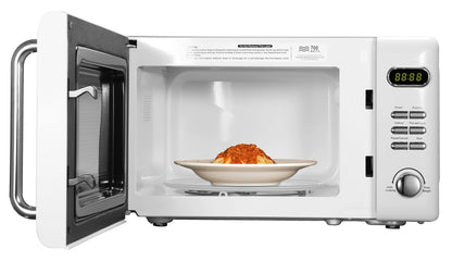 Emerson 0.7 Cu Ft, 700W White Retro Countertop Microwave Oven, MWR7020W