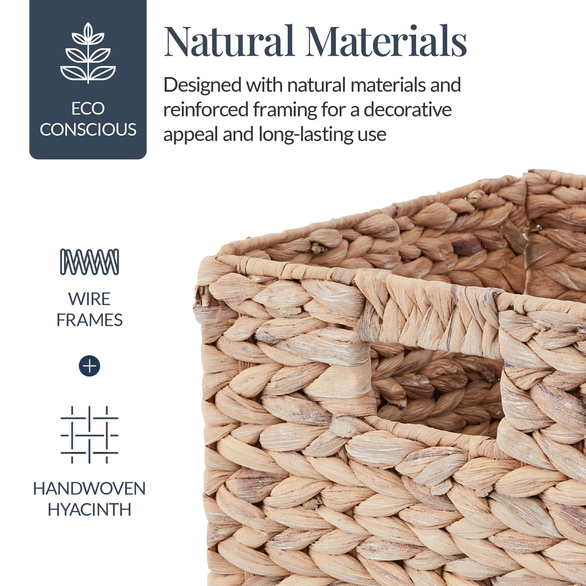 Best Choice Products 12x12in Hyacinth Baskets, Set of 5 Multipurpose Collapsible Organizers w/ Inserts - Natural