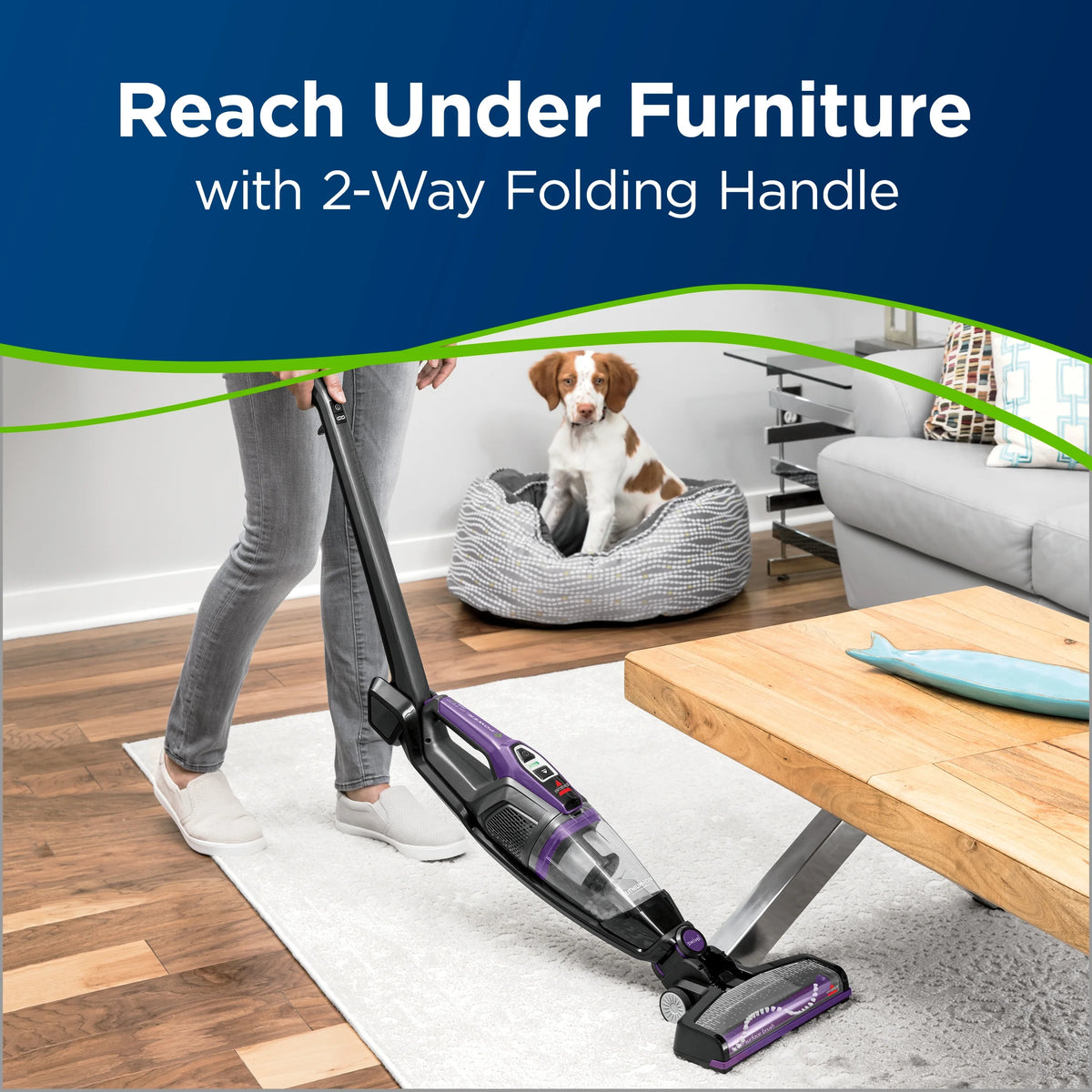 BISSELL PowerLifter Ion Pet Cordless Stick Vacuum, Carpet, Area Rugs, Hard Floor, Upholstery, 2 Way Fold Handle, Freestanding, Removeable Hand Vac, 3191, Purple