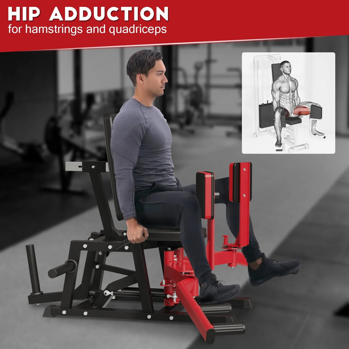 Syedee Hip Abductor Machine, Plate-Loaded Inner and Outer Thigh Machine, Thigh Master Hip Trainer, Hip Thrusters for Home Gym
