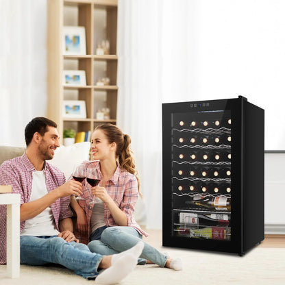 Ktaxon 18 Bottle Compressor Wine Cooler Freestanding Wine Fridge, Fast Cooling, Low Noise