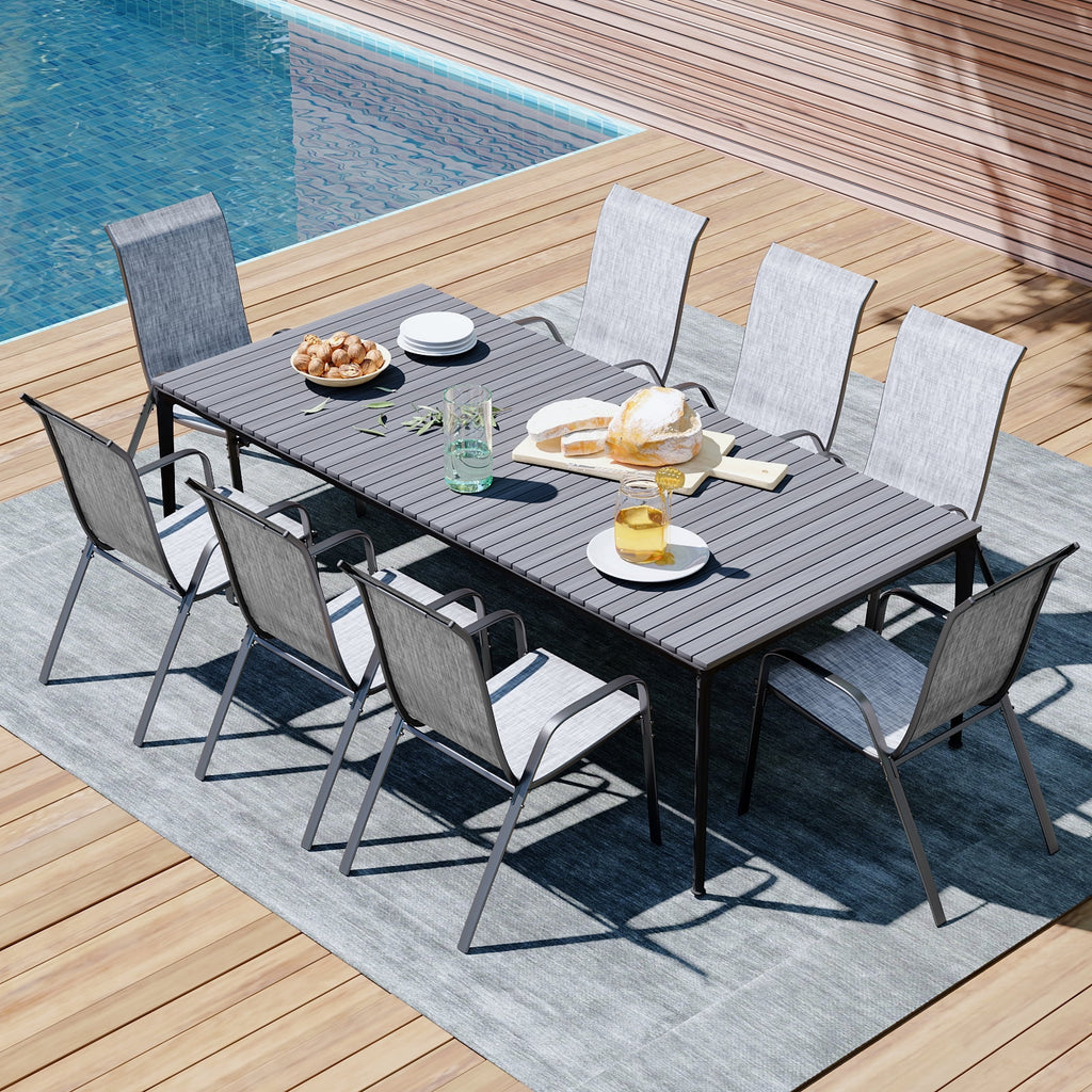 Pirecart Set of 4 Patio Dining Chairs, Textilene Outdoor Stacking Chairs for Poolside, Backyard, Garden