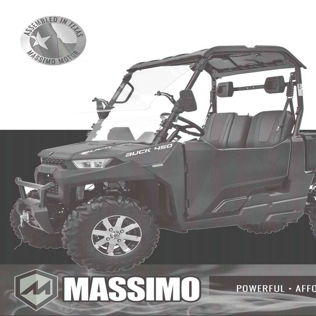 Massimo Buck 450 Side by Side UTV, EFI, 4 Stroke, 325cc, 25.5 HP, 4X4, 3000lb Winch - Red