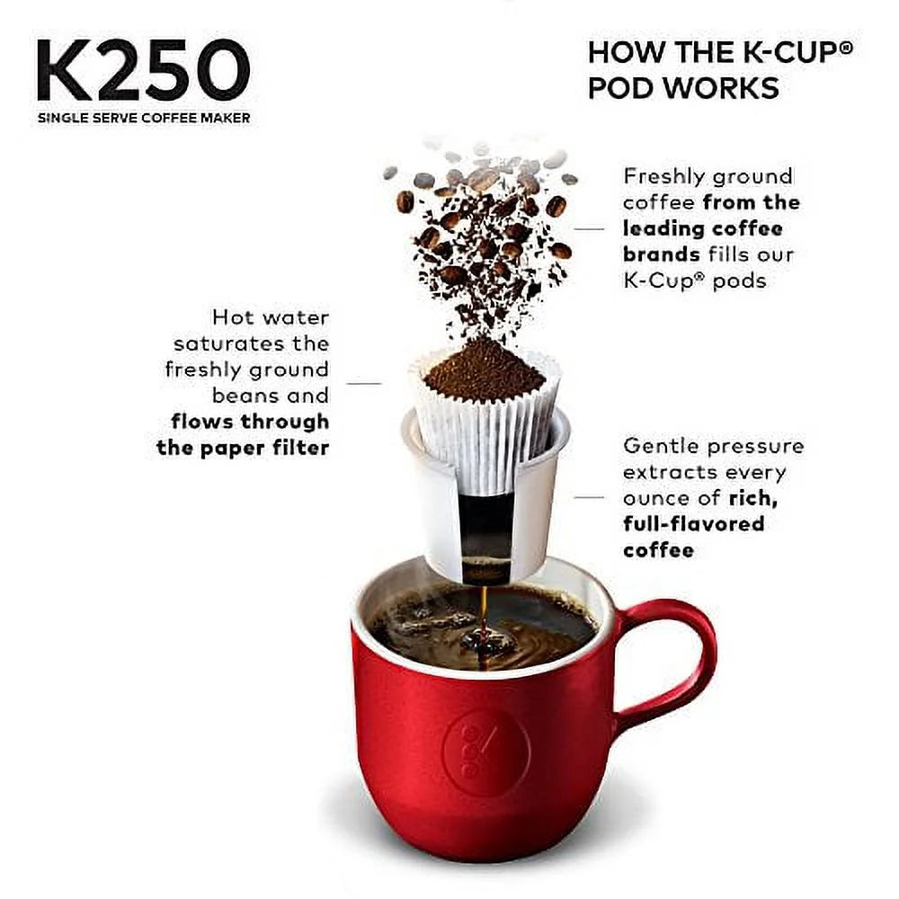 Keurig K250 Coffee Maker, Single Serve K-Cup Pod Coffee Brewer, With Strength Control, Plum Gray