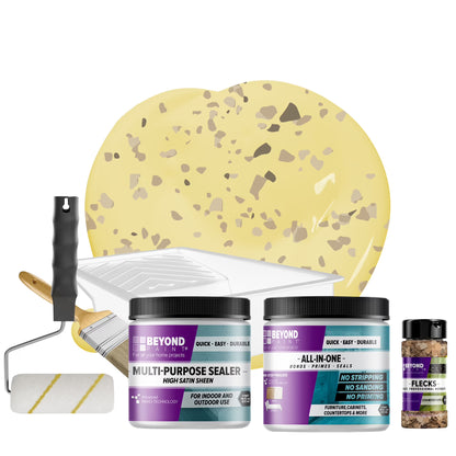 Beyond Paint Countertop Makeover Kit with Paint, Sealer, Flecks and Tools for Countertops, Bright White