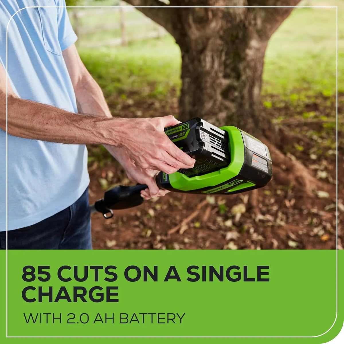 Greenworks 60V 10" Brushless Cordless Pole Saw, 14.5 Ft. Reach, 2.0Ah Battery & Charger
