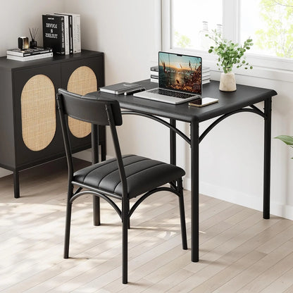 Dining Table Set for 2, Kitchen Table and Chairs for 2 with Upholstered Chairs, 3 Piece Dining Room Table Set, Square Kitchen Table Set for Small Space, Apartment, Studio