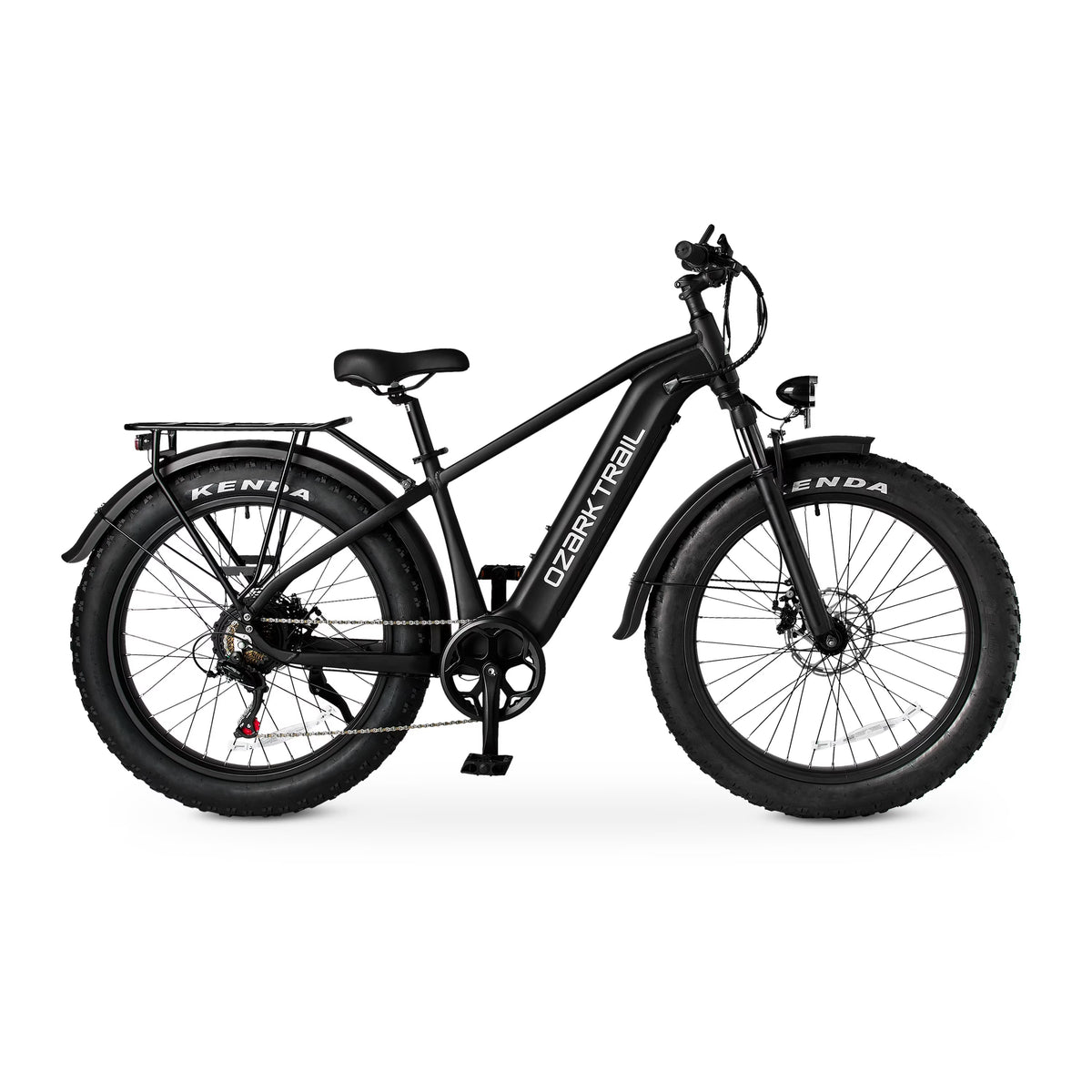 26" Ozark Trail M.3 Ranger+ Electric Fat Tire Bike, 48V, Class 2, Black, Fits Riders 5'2" - 6'1", Adult