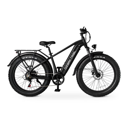 26" Ozark Trail M.3 Ranger+ Electric Fat Tire Bike, 48V, Class 2, Black, Fits Riders 5'2" - 6'1", Adult