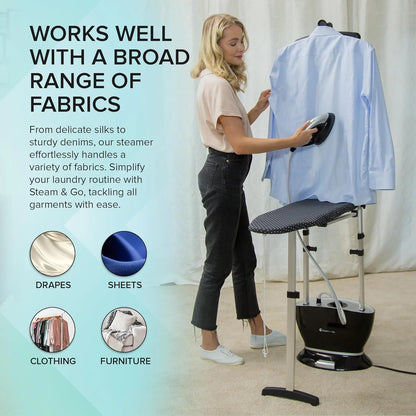 Steam & Go All-in-One Garment Steamer & Clothes Iron with Ironing Board & Hanger