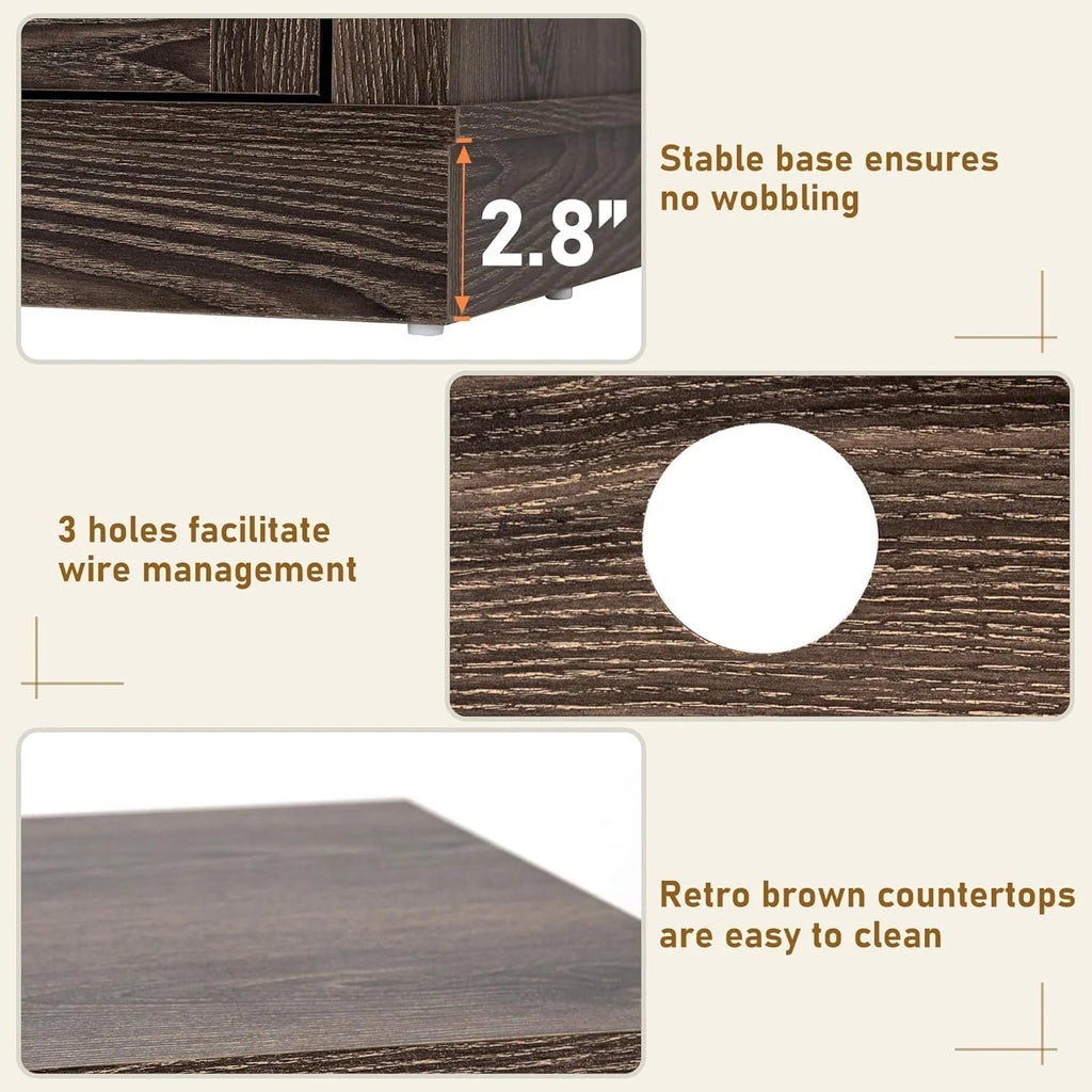 ChVans 70" Fireplace TV Stand for TVs up to 80" with 36" Electric Fireplace, Farmhouse Entertainment Center with LED, Wooden Media Console for Living Room, Bedroom
