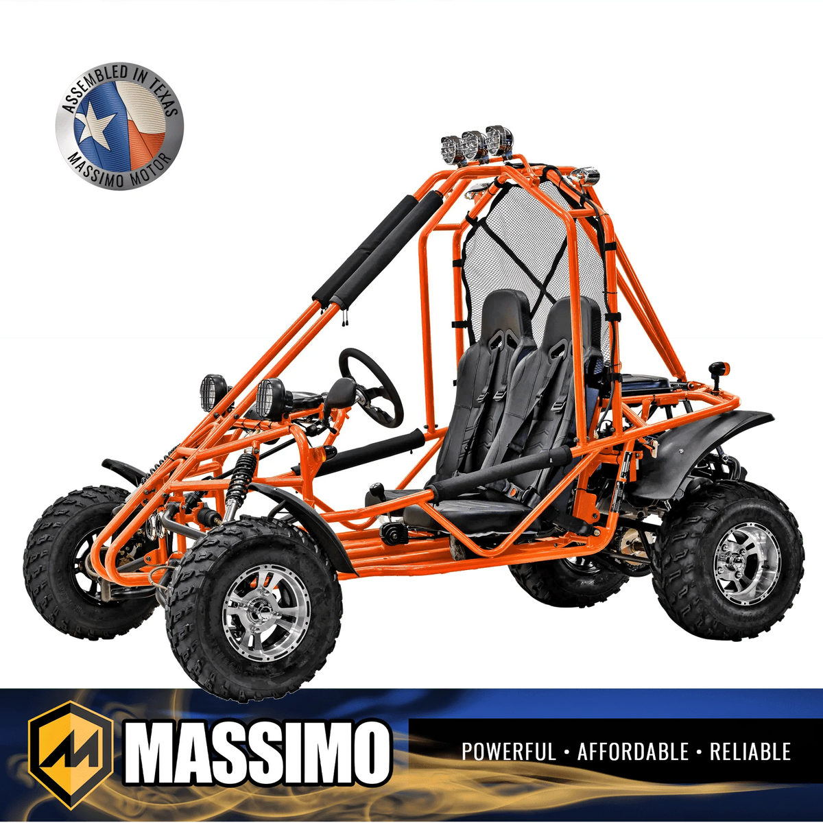 Massimo GKA 200 169cc EFI Adult Go Kart with 10HP Engine, 2WD Off-Road Go Cart, Dual Seats, Red