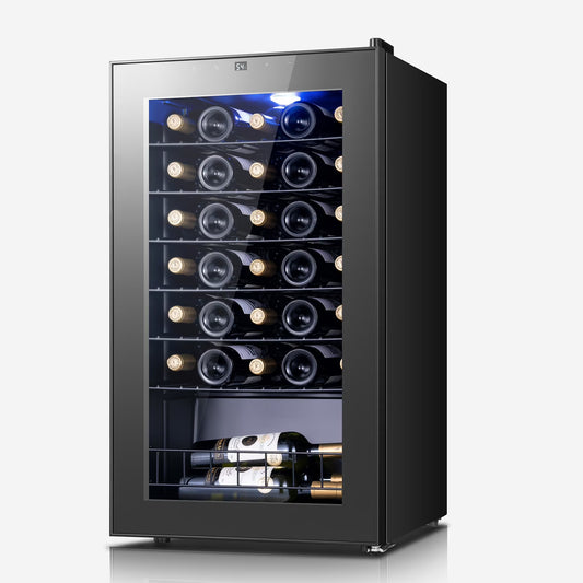 Yeego Wine Refrigerator Cooler, 34 Bottle Small Wine Fridge, Mini Freestanding Wine Cellars for Home, Office