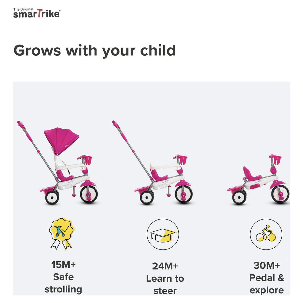 smarTrike Breeze Plus. 4-in-1 Toddler Tricycle 15M+ - Pink