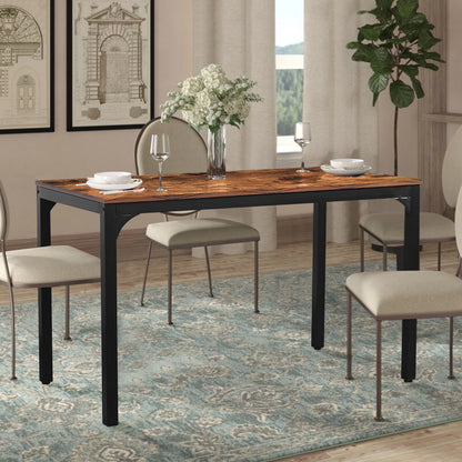 VEIKOUS 47'' Industrial Dining Table Desk w/Adjustable Footpad&Metal Frame for Kitchen,Dining Room