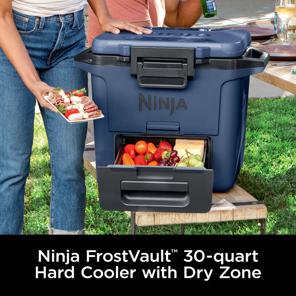 Ninja FrostVault 30qt Hard Cooler with Dry Zone, Ice Chest Cooler, White, FB131WH