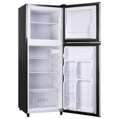 4.5 Cu. ft. Compact Refrigerator 2 Door with Freezer,5 Adjustable Thermostat & 4 Removable Glass Shelves