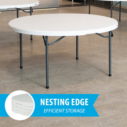 Lifetime 60 inch Round Folding Table, Indoor/Outdoor Commercial Grade, Almond (280435)