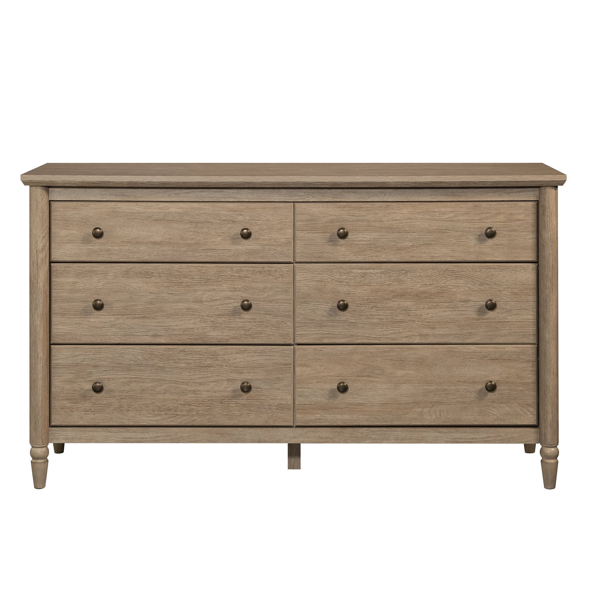 My Texas House Monroe 6-Drawer Dresser, Brushed Oak Finish