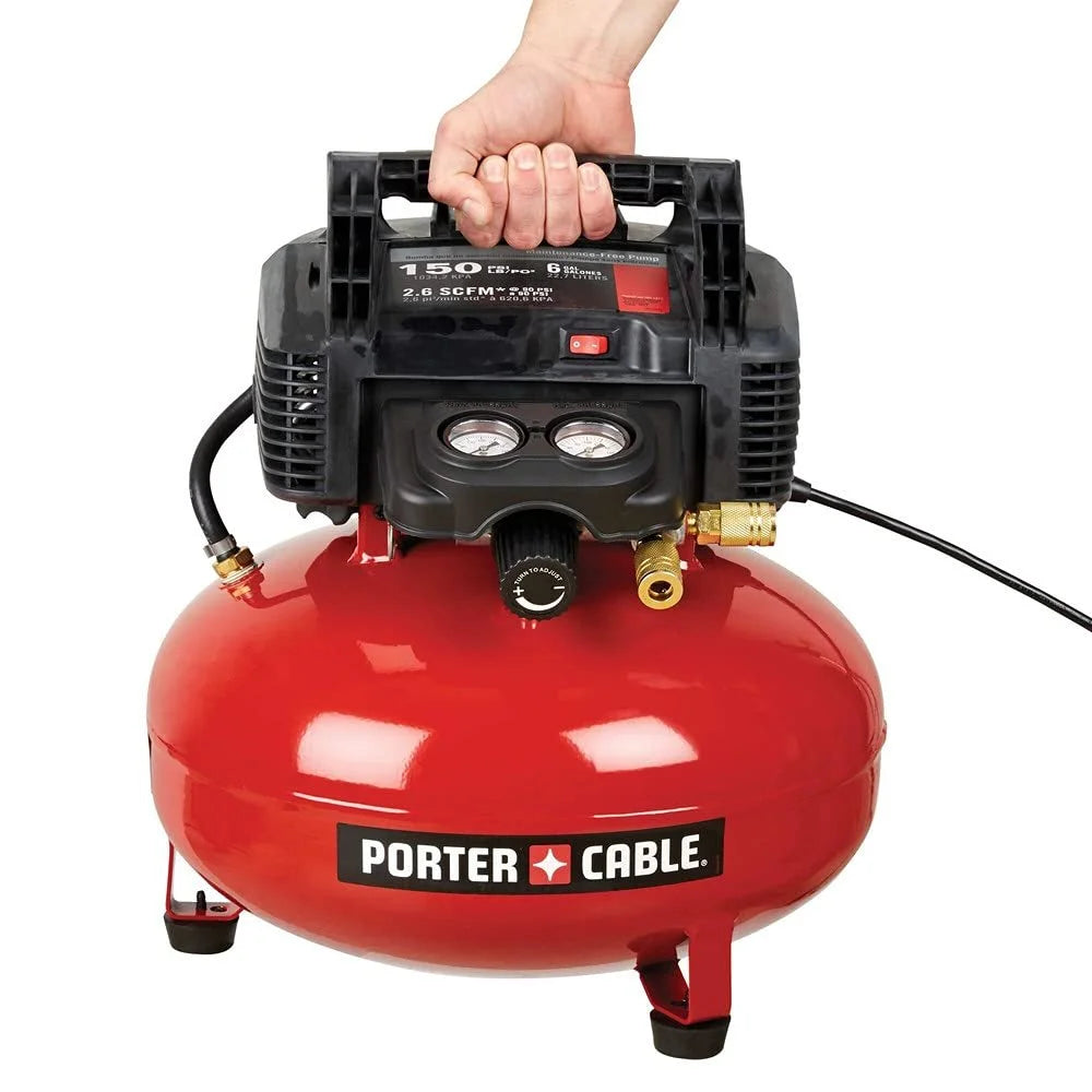 PORTER-CABLE Air Compressor, 6-Gallon, Pancake, Oil-Free C2002-ECOM