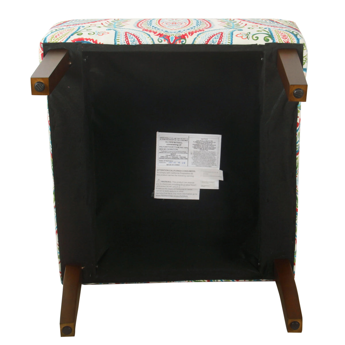 HomePop Classic Swoop Accent Chair - Blue and White Damask