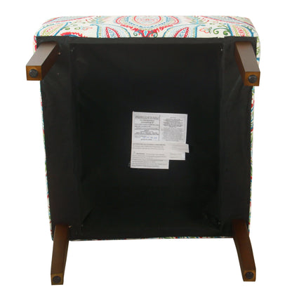 HomePop Classic Swoop Accent Chair - Blue and White Damask