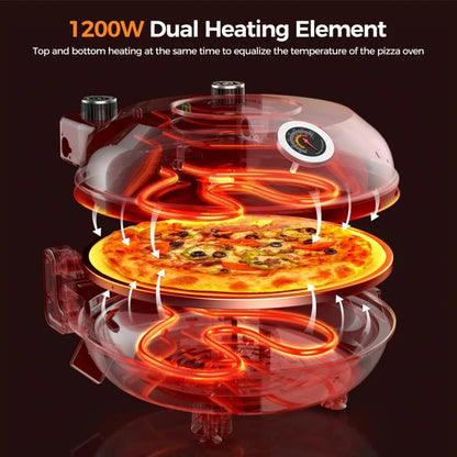US 2025 Deals For You Days Electric Pizza Oven & Maker, Indoor & Outdoor Portable, 12-Inch Pizza Stone Heats Up to 800��F