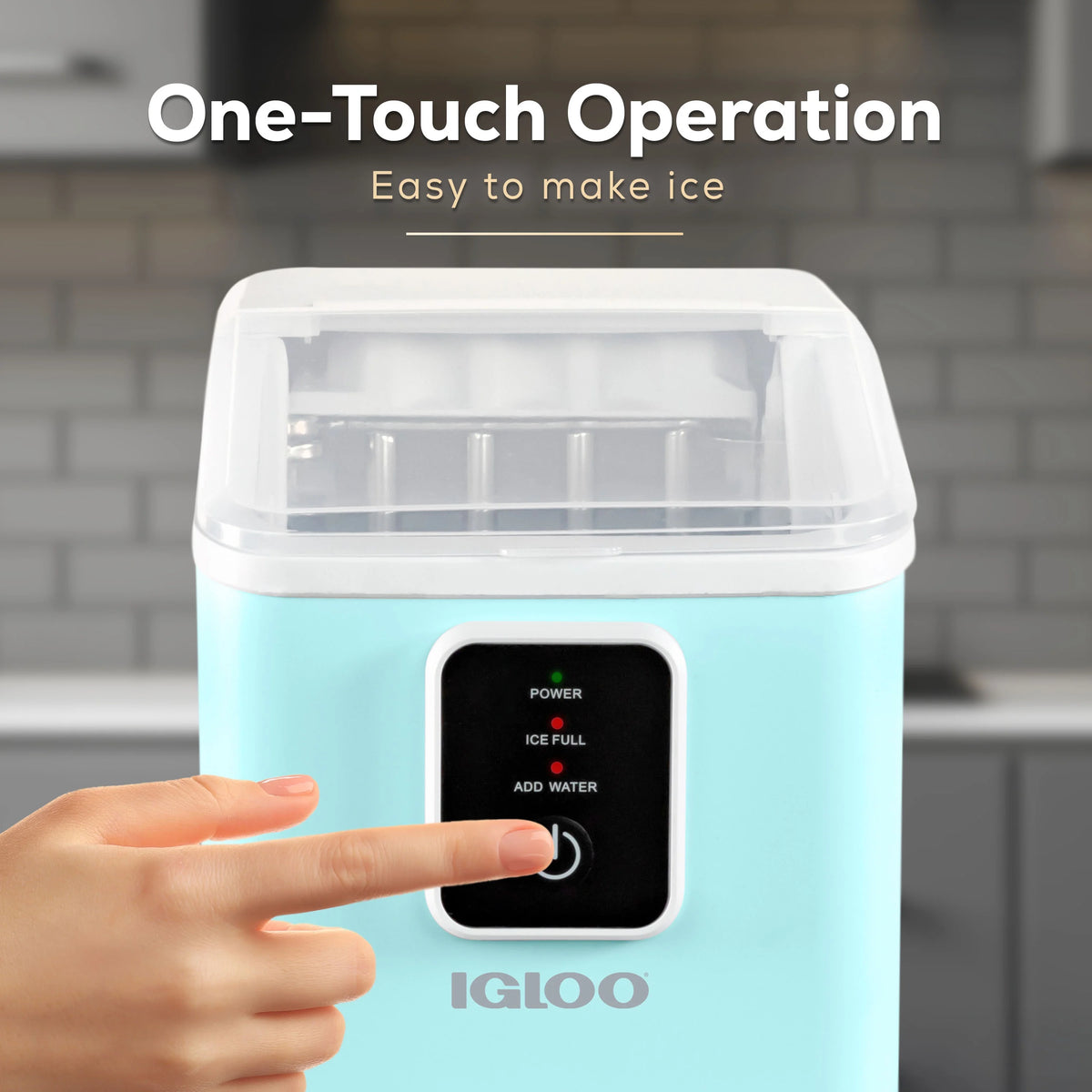 Igloo Self-Cleaning Countertop Ice Maker - Compact and Portable - Creates 26 lbs. Per Day, 8 Pieces Ready Every 7-8 Minutes - Includes Ice Scoop and Basket - Aqua