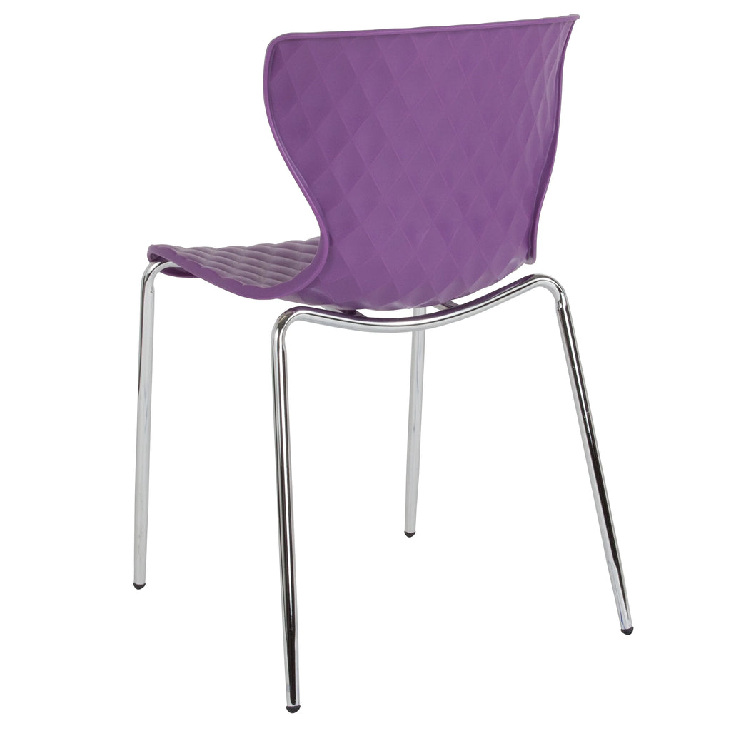 BizChair 4 Pack Contemporary Design Orange Plastic Stack Chair