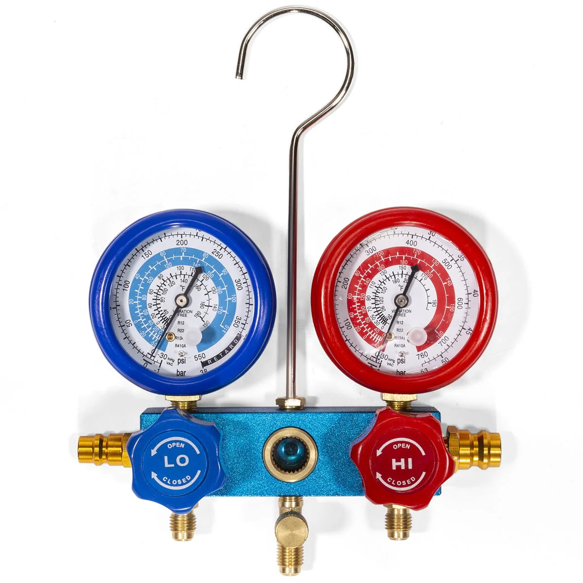 AC Repair Complete Set Vacuum Pump HVAC A/C Refrigeration Manifold Gauge R134 Tap & Leak Detector Carrying Bag