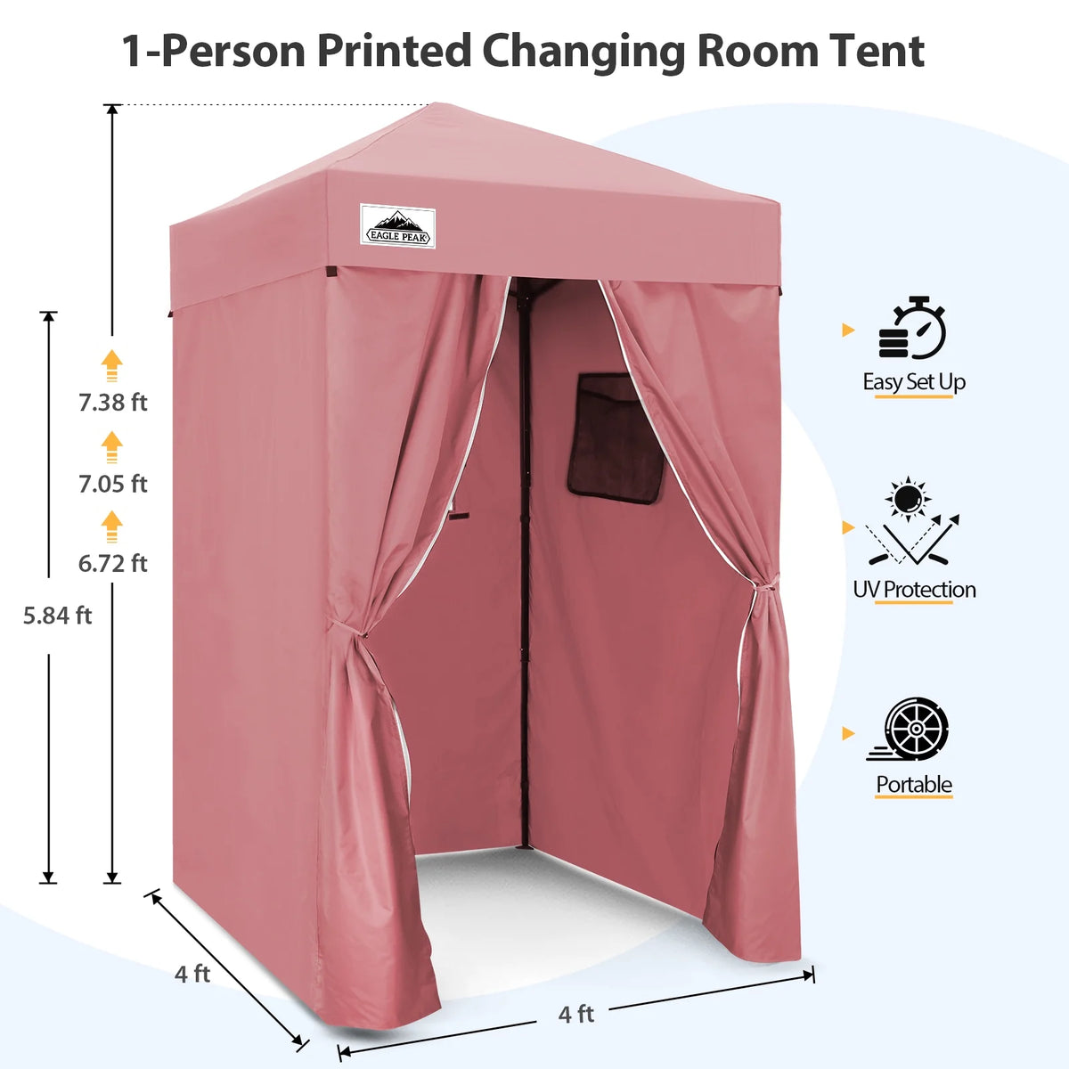 EAGLE PEAK Flex Ultra Compact 4 ft x 4 ft Pop-up Changing Room Canopy, Portable Privacy Cabana