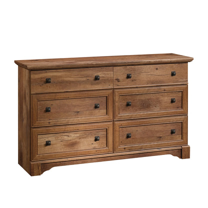 Sauder Palladia 6-Drawer Bedroom Dresser, Vintage Oak Finish