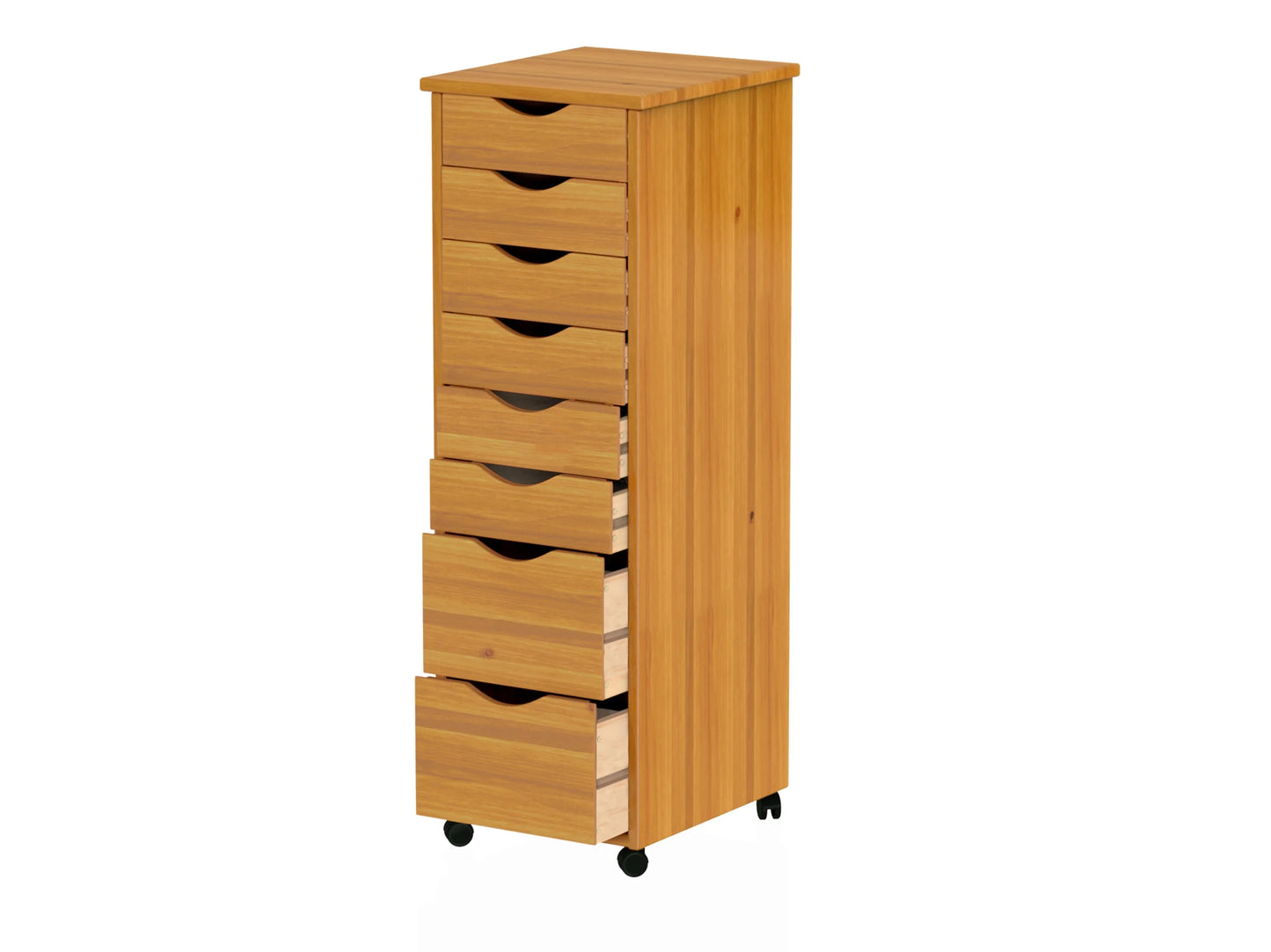 Adeptus Solid Wood 6+2 Drawer Roll Cart
