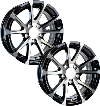eCustomrim 2-Pack Aluminum Trailer Rims Wheels 5 Lug 13" Avalanche V-Spoke/Black