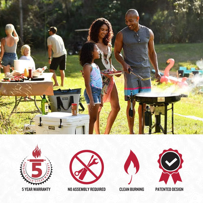 FIREDISC Original 380 Tall Outdoor Portable Propane Cooker in Fireman Red