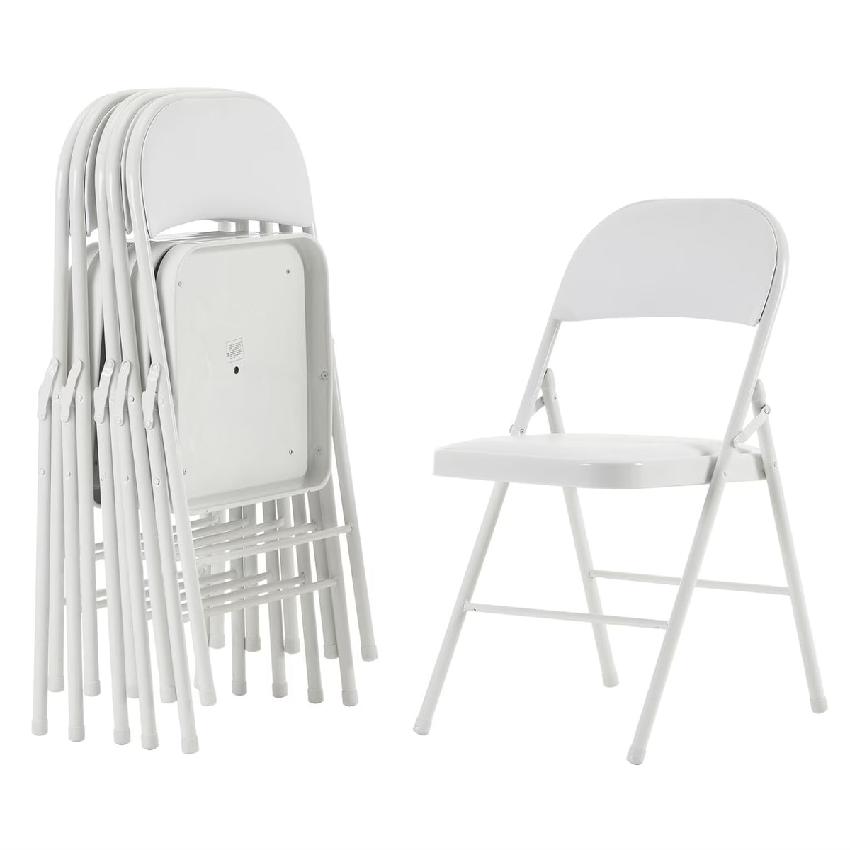 6 Pack Gray Folding Chairs with Padded Seats, Portable Stackable Foldable Chairs for Indoor & Outdoor, Commercial Seat with Metal Frame for Events Office Wedding Party, 330lbs Capacity