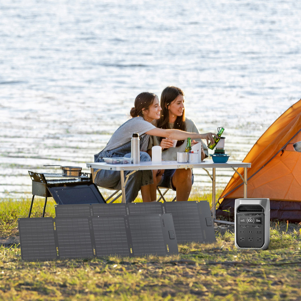 EcoFlow DELTA 3 Plus Portable Solar Generator Combo 2x60W Solar Panels