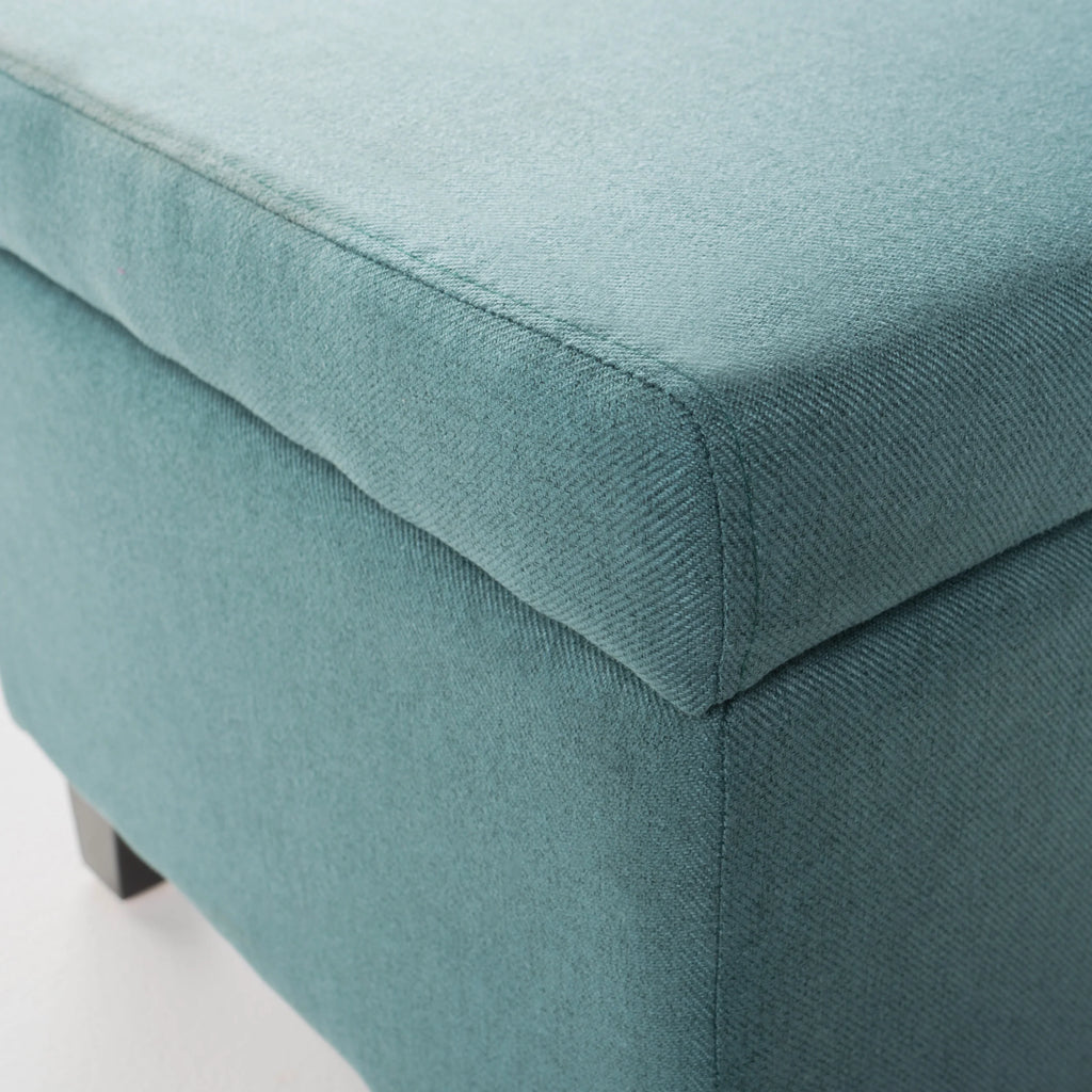 Noble House Hampton Contemporary Fabric Upholstered Storage Ottoman, White and Blue Floral