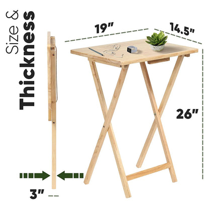DYUKFG 5 - Piece Folding TV Tray Tables Set with Compact Storage Rack - Space - Saving, Easy - Assembly, Ideal for Living Room, Bedroom  Small Spaces, Multipurpose for Eating, Working  Entertaining