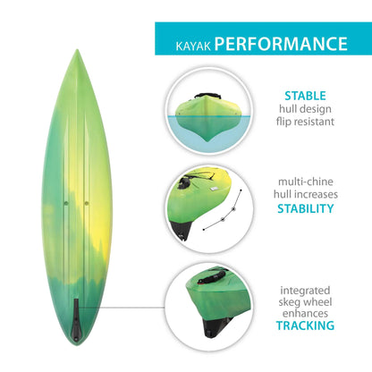 Lifetime Tide 123 inch Sit-Inside Kayak, Lemongrass Fusion (90848)