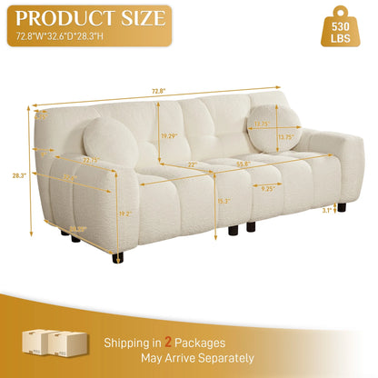 Rophefx 2-Seat Corduroy Deep Seat Cloud Sofa Couch for Living Room, Bedroom