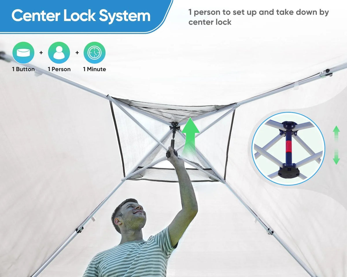 Quictent 10x10 Pop up Canopy TentPortable Instant Shelter with Vent, Ez up Canopy with Reflective Top and Fluorescent Rope