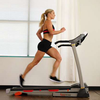 Sunny Health & Fitness Treadmill with Manual Incline, Pulse Sensors, Folding, LCD Monitor for Exercise SF-T4400