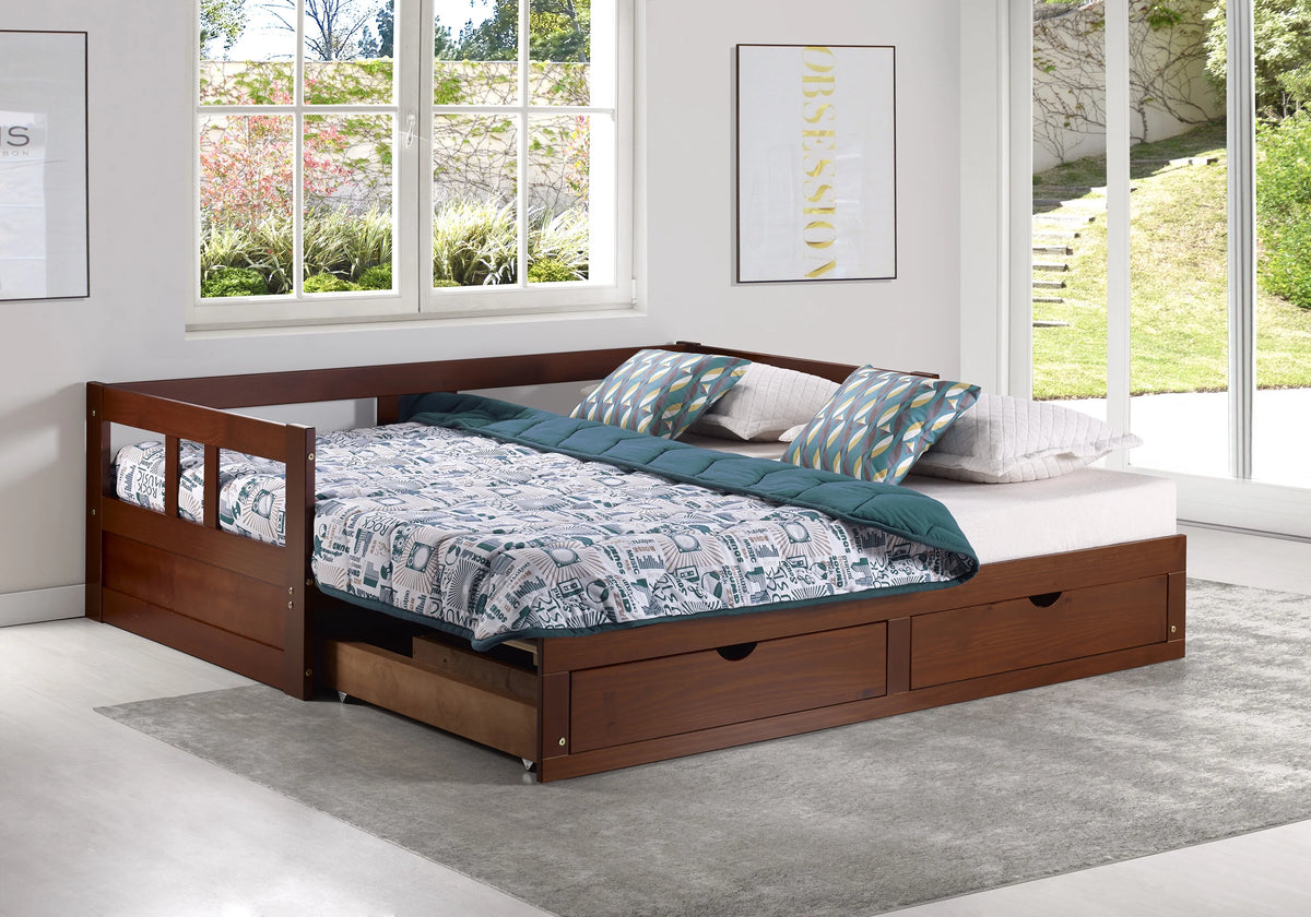 Melody Twin to King Extendable Day Bed with Storage White