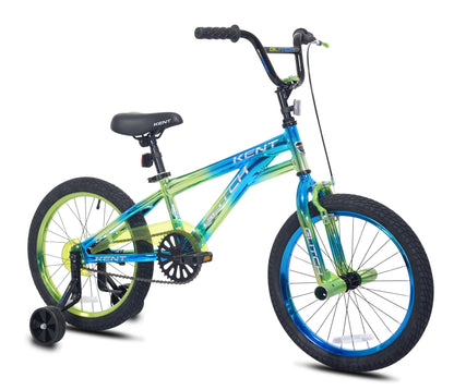 18" Kent Glitch BMX Child Bicycle, 18" Wheels, Kids Ages 6-12 Years, Blue/Green