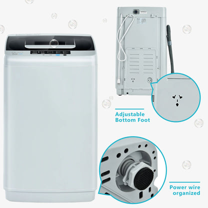 Costway Portable Full-Automatic Laundry Washing Machine 8.8lbs Spin Washer W/ Drain Pump