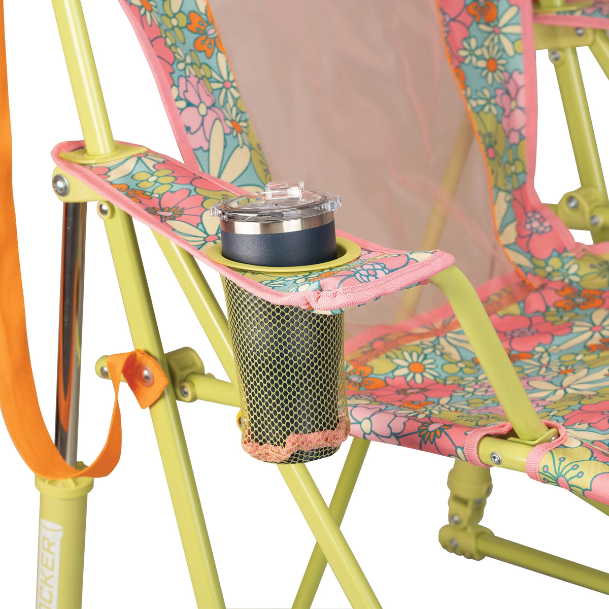 GCI Outdoor Comfort Pro Rocker Foldable Rocking Camp Chair, Blush