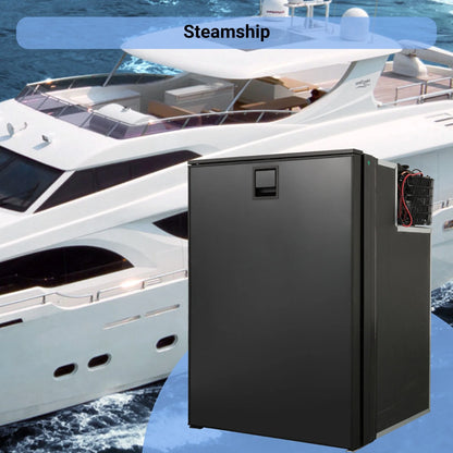 Smad 4.5 Cu ft/130L DC 12/24V RV Refrigerator with Freezer Compact Portable Fridge