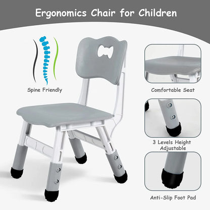 Arlopu Toddler Table and Chair Set Height Adjustable, Kids Activity Table for Reading, Drawing, Eating, Studying, Max 220lbs
