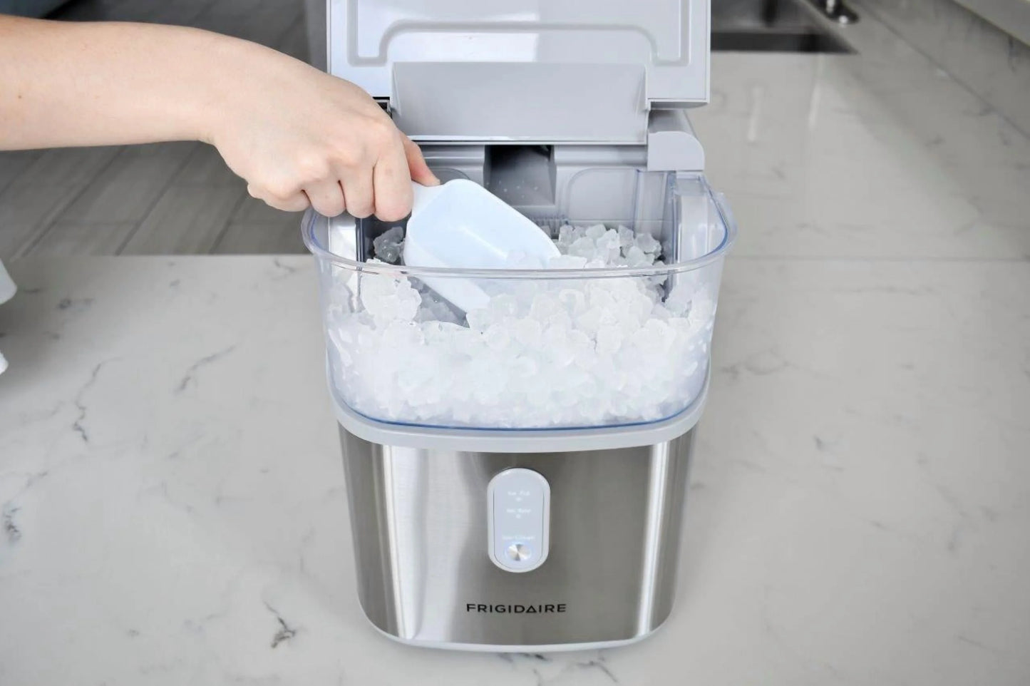 Frigidaire, 33 Lbs. Nugget Ice Maker, Black Stainless Steel, EFIC228